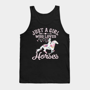 Just A Girl Who Loves Horses Horse Riding Tank Top